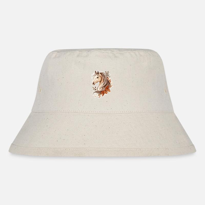 Pferd Herbst - Stanley/Stella recycelter Bucket Hat - Naturweiß