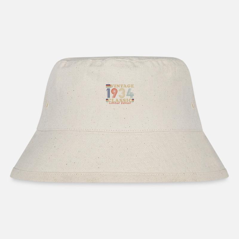 1934 Vintage Retro Geburtstagsgeschenk - Stanley/Stella recycelter Bucket Hat - Naturweiß