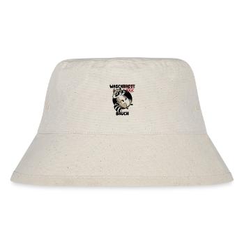 Waschbär Bauch - Waschbrett Bauch Geschenk - Stanley/Stella recycelter Bucket Hat - Naturweiß - Vorne