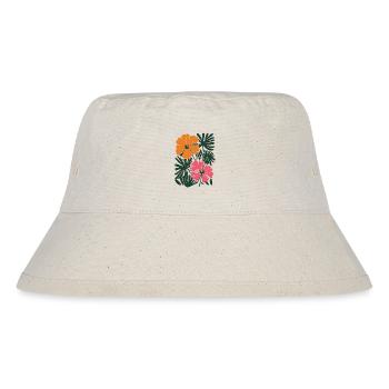 Matisse inspiriert: Florales Muster in Orange Pink - Stanley/Stella recycelter Bucket Hat - Naturweiß - Vorne