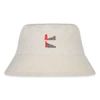 KI – Authentischer Hochstapel – Starkes Grafikdesign - Stanley/Stella recycelter Bucket Hat - Naturweiß - Vorne