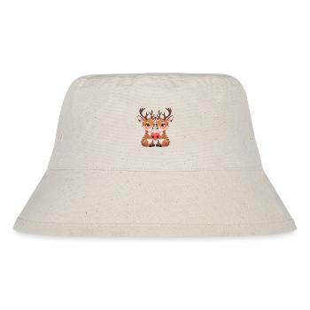 Zwei Rehkitze mit Herzkuschelmotiv - Stanley/Stella recycelter Bucket Hat - Naturweiß - Vorne