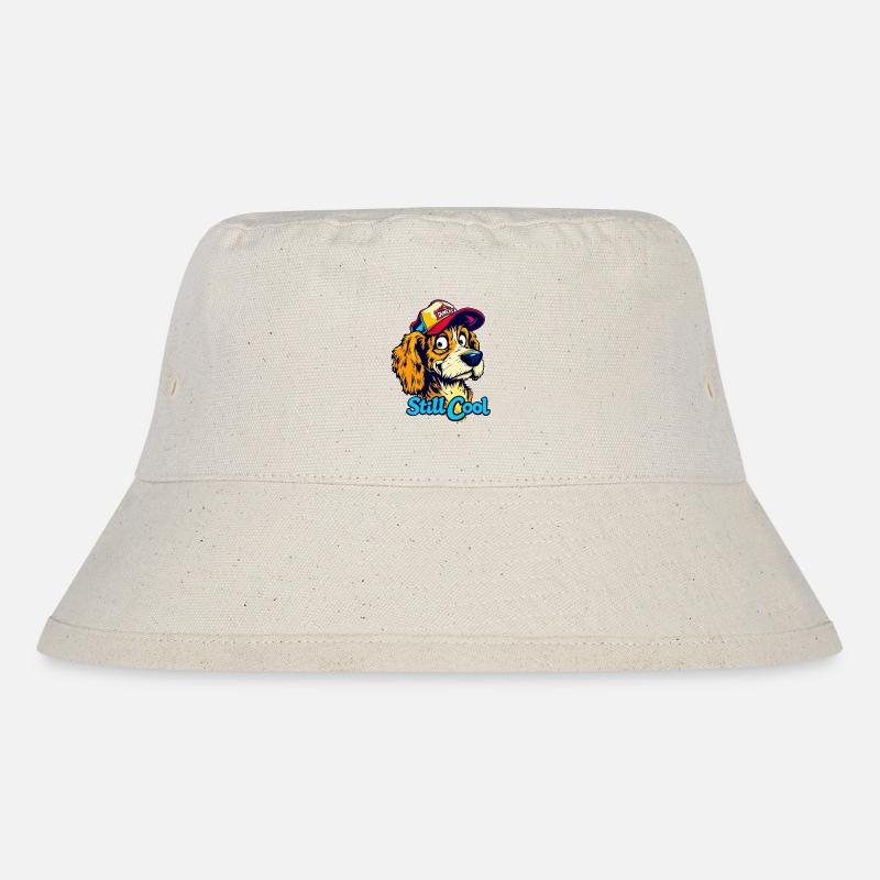 Maskottchen Still Cool Dog - Stanley/Stella recycelter Bucket Hat - Naturweiß