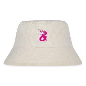Unicorn, 8 years old, eight, birthday - Stanley/Stella Recycled Bucket Hat - natural - Front