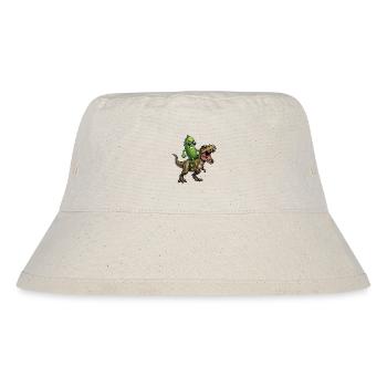 Sour cucumber rides dinosaur - Stanley/Stella Recycled Bucket Hat - natural - Front