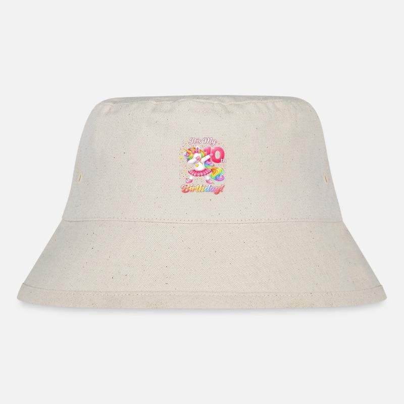 Mein 10. Geburtstag Einhorn - Stanley/Stella recycelter Bucket Hat - Naturweiß