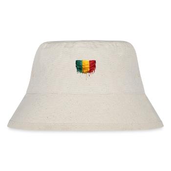 Mali Flagge in Tropfenkunst - Stanley/Stella recycelter Bucket Hat - Naturweiß - Vorne