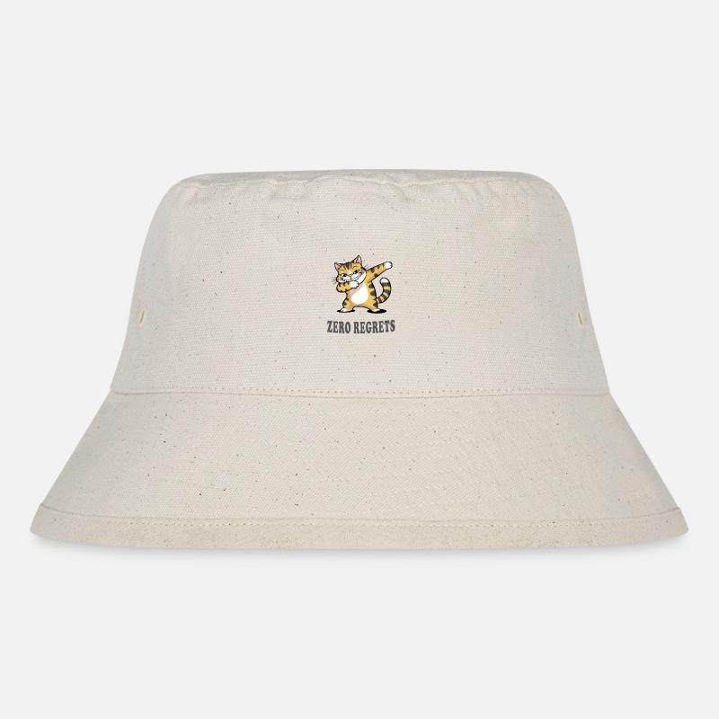 Zero Regrets Funny Cat Sarcasm Design - Stanley/Stella Recycled Bucket Hat - natural