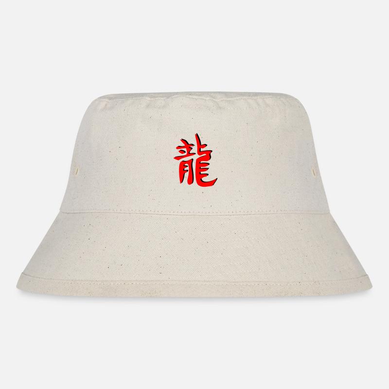 Drachen_3d_kanji - Stanley/Stella Recycled Bucket Hat - natural