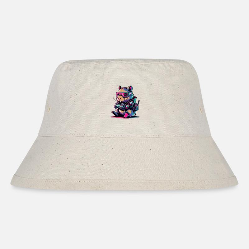 Capybara Jeux Vidéo Gamer Capybara - Stanley/Stella recycelter Bucket Hat - Naturweiß