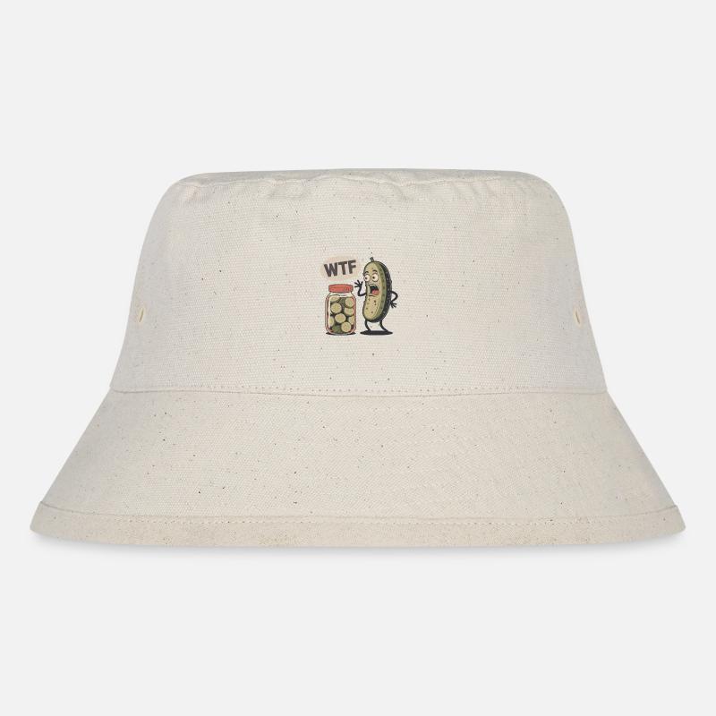 Lustige Dillgurke - Stanley/Stella recycelter Bucket Hat - Naturweiß