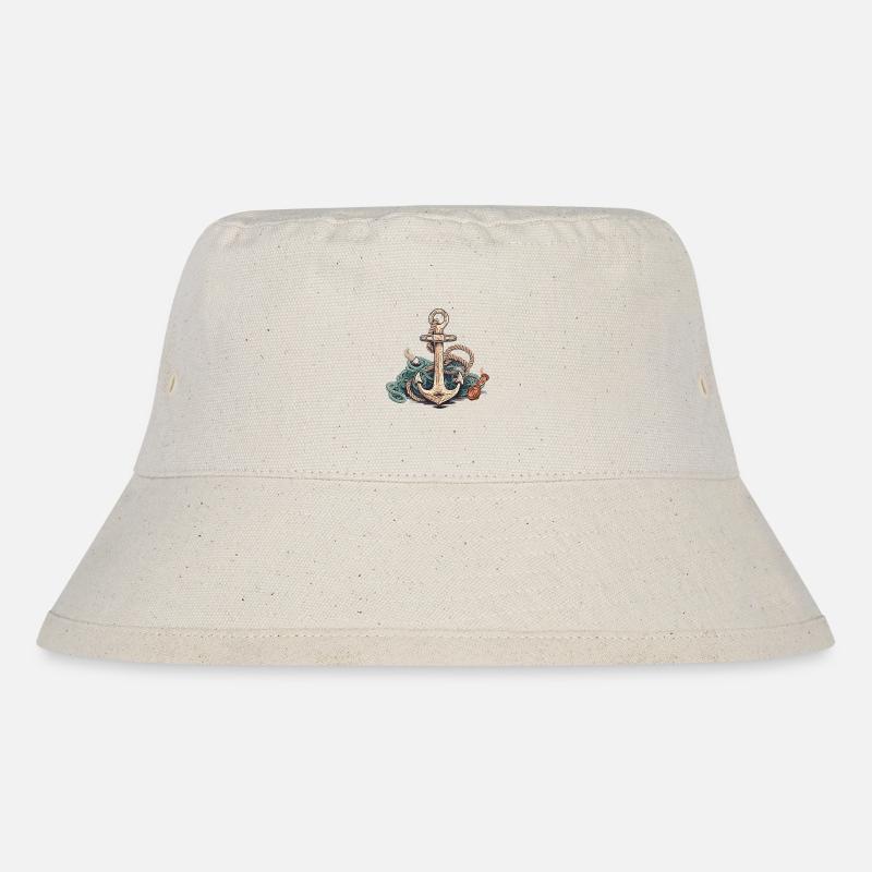 Fantastisches maritimes Abenteuer im Comic-Stil - Stanley/Stella recycelter Bucket Hat - Naturweiß