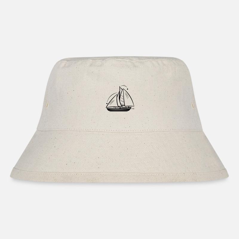 Segelboot - Stanley/Stella recycelter Bucket Hat - Naturweiß