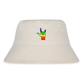 Regenbogen Hand Respekt - Stanley/Stella recycelter Bucket Hat - Naturweiß - Vorne