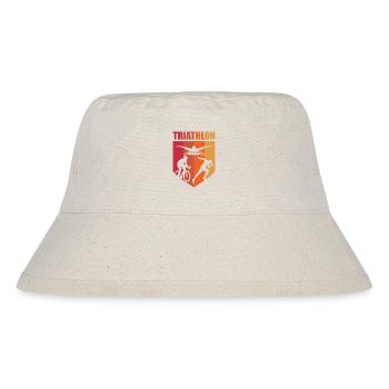 Triathlon Schwimmen Radfahren Laufen Sport - Stanley/Stella recycelter Bucket Hat - Naturweiß - Vorne
