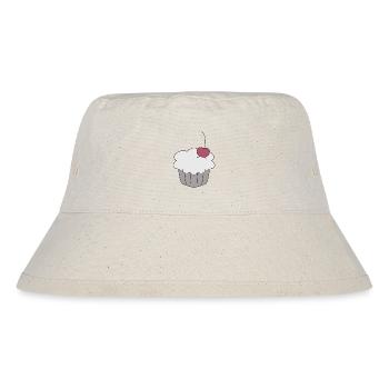 Muffin mit Kirsche - Stanley/Stella recycelter Bucket Hat - Naturweiß - Vorne