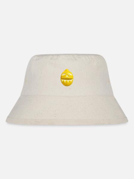 Zitrone lustig Sommer Limonade Tiki Gesicht frech - Stanley/Stella recycelter Bucket Hat - Naturweiß