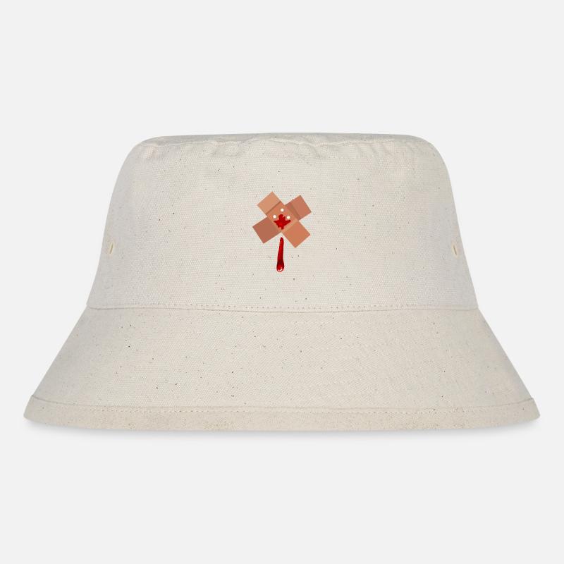 Wundpflaster (Blutendes Herz) - Stanley/Stella recycelter Bucket Hat - Naturweiß
