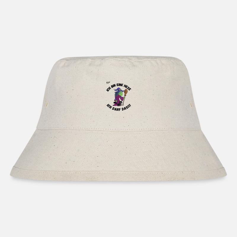 Ich bin eine Hexe ich darf das! - Stanley/Stella recycelter Bucket Hat - Naturweiß