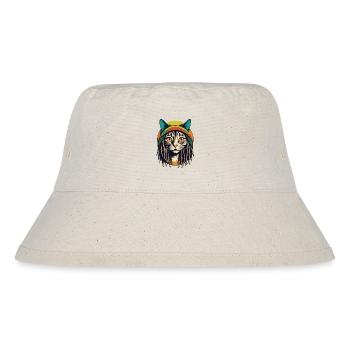 Coole Rasta-Katze - Stanley/Stella recycelter Bucket Hat - Naturweiß - Vorne