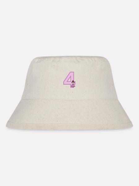 Zahl 4 - Stanley/Stella recycelter Bucket Hat - Naturweiß