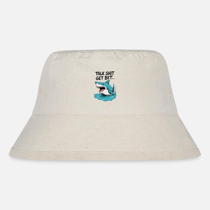 Talk shit get bit - Stanley/Stella Recycled Bucket Hat - natural