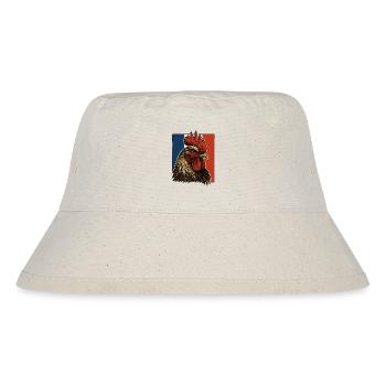 Flammender Hahn Blau Weiß Rot - France Patriote - Stanley/Stella recycelter Bucket Hat - Naturweiß - Vorne