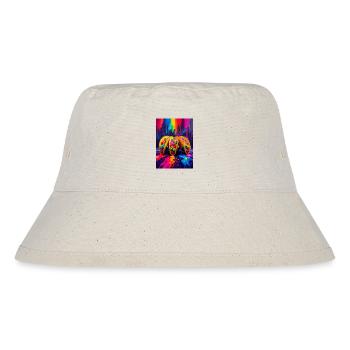 Bunte Tacos, die in einer leuchtenden Neon-Fiesta tanzen - Stanley/Stella recycelter Bucket Hat - Naturweiß - Vorne
