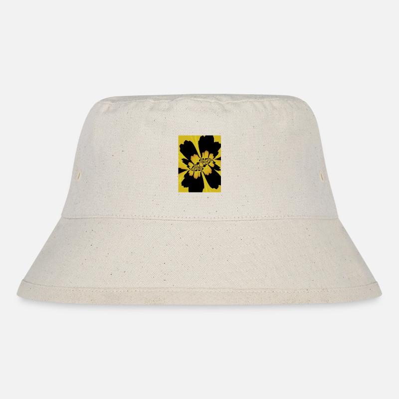 Fleur jaune noire - Bob recyclé Stanley/Stella - blanc naturel