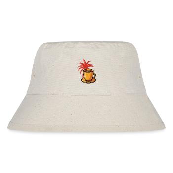 Tropischer Kaffee Palmenstil - Stanley/Stella recycelter Bucket Hat - Naturweiß - Vorne