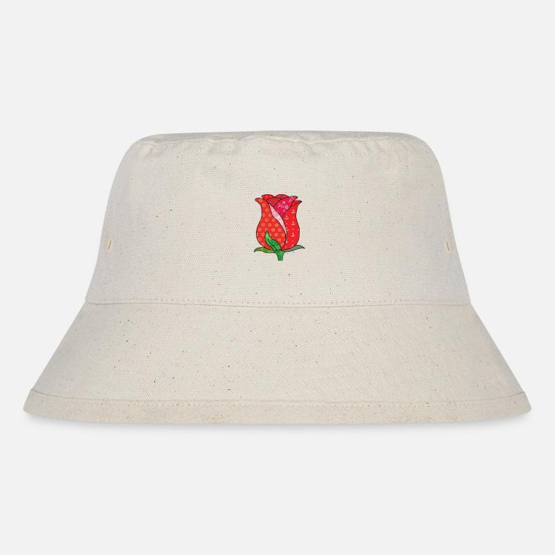 Pattern rose - Stanley/Stella Recycled Bucket Hat - natural