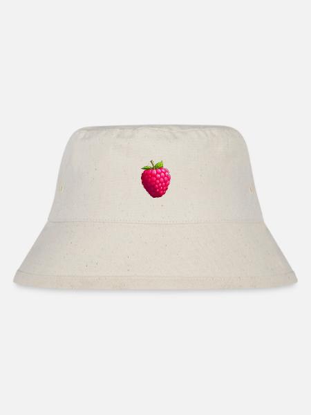 Himbeere - Stanley/Stella recycelter Bucket Hat - Naturweiß