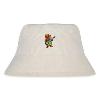 Squirrel with jacket and electric guitar - Stanley/Stella Recycled Bucket Hat - natural - Front