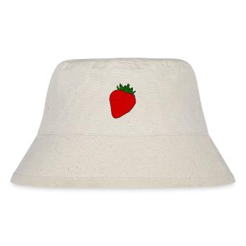 Rote Erdbeere - Stanley/Stella recycelter Bucket Hat - Naturweiß - Vorne