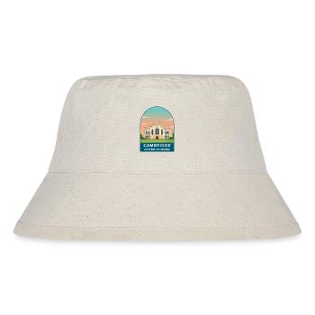 Cambridge UK Vintage-Reiseplakat-Kunst - Stanley/Stella recycelter Bucket Hat - Naturweiß - Vorne