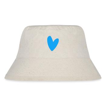 Blaues Herz neon retro style auffallend - Stanley/Stella recycelter Bucket Hat - Naturweiß - Vorne