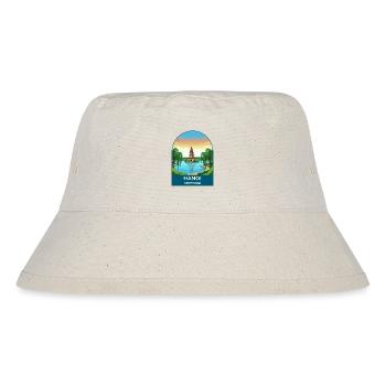 Hanoi Vietnam Pagode Vintage-Reiseposter - Stanley/Stella recycelter Bucket Hat - Naturweiß - Vorne
