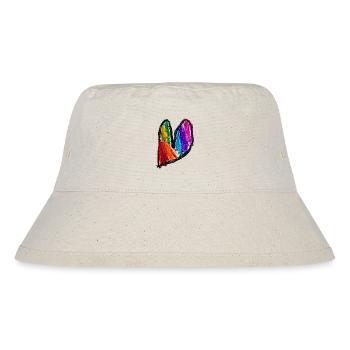 Rainbow Heart Doodle Art - Stanley/Stella Recycled Bucket Hat - natural - Front