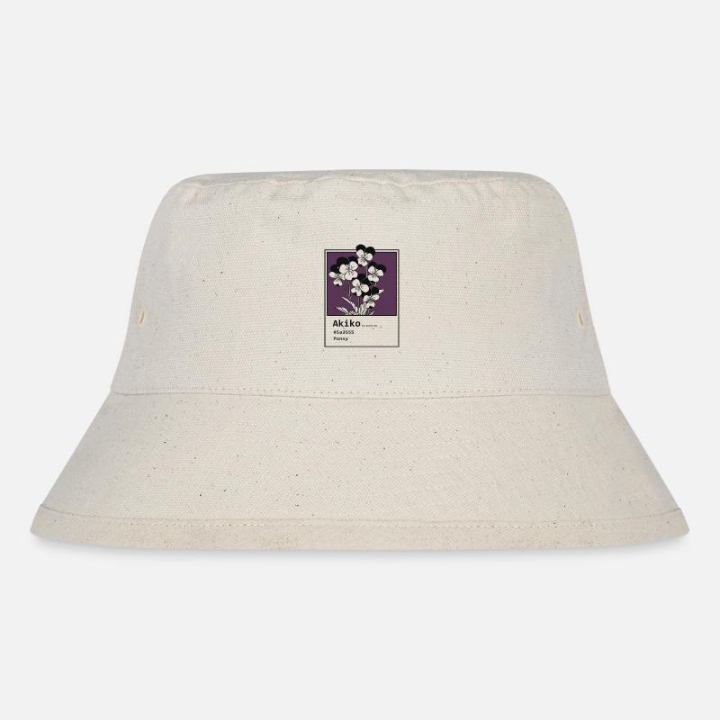 Stiefmütterchen Akiko - Stanley/Stella recycelter Bucket Hat - Naturweiß