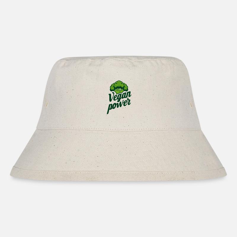 Vegan Power Broccoli - Stanley/Stella Recycled Bucket Hat - natural