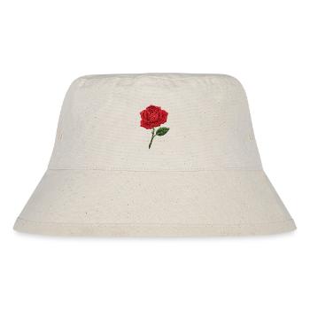 Rose im bestickten Look (bedruckt) - Stanley/Stella recycelter Bucket Hat - Naturweiß - Vorne