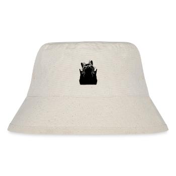 Metal Cat – Rock Hand Sign Silhouette - Stanley/Stella Recycled Bucket Hat - natural - Front