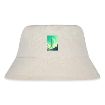 Retro futuristische Weltraumlandschaften 1960er Jahre Ästhetik - Stanley/Stella recycelter Bucket Hat - Naturweiß - Vorne