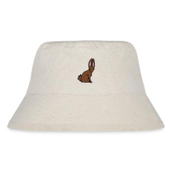 Brauner Hase - Stanley/Stella recycelter Bucket Hat - Naturweiß - Vorne
