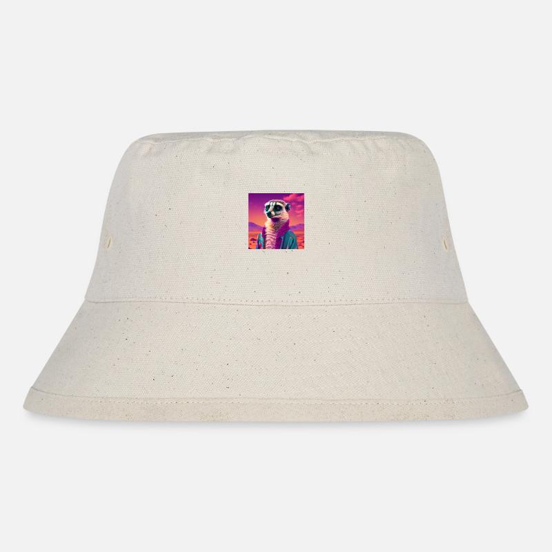 ERDMÄNNCHEN VAPORWAVE, moderne Kunst Neon Farben - Stanley/Stella recycelter Bucket Hat - Naturweiß