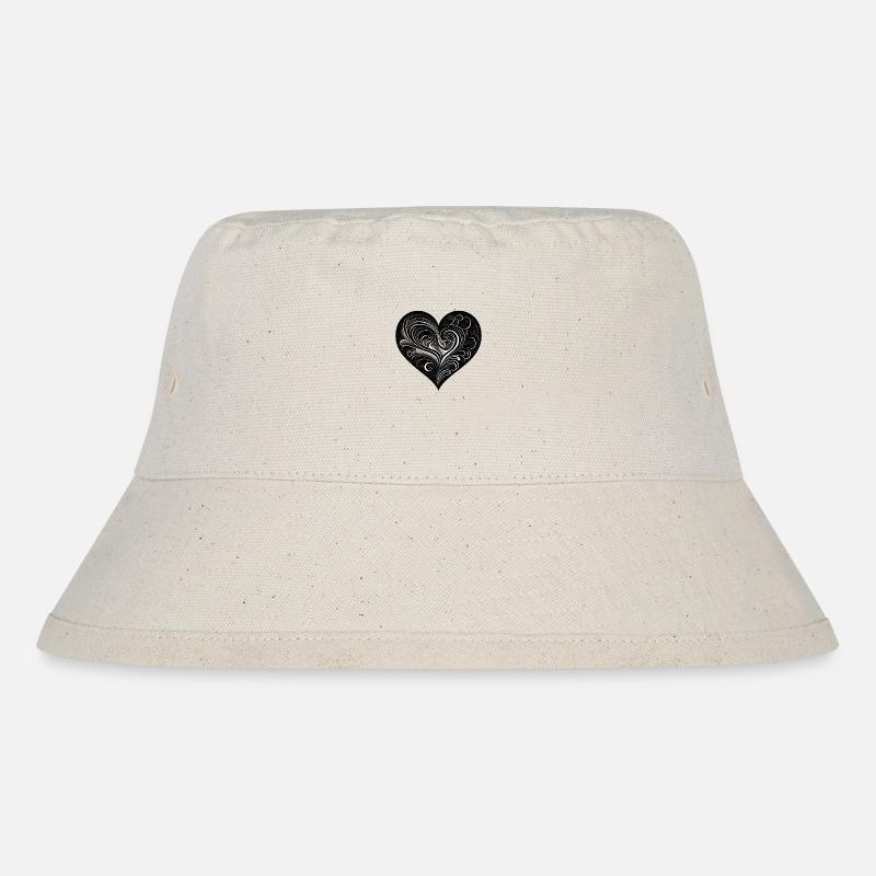 Coeur noir - Bob recyclé Stanley/Stella - blanc naturel