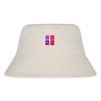 Retro-Lippen - Stanley/Stella recycelter Bucket Hat - Naturweiß - Vorne