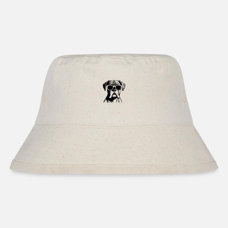 Boxer Hund Hunderasse - Stanley/Stella recycelter Bucket Hat - Naturweiß