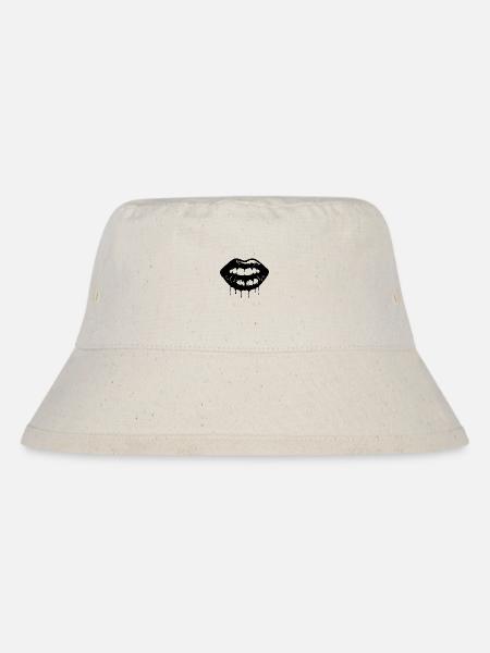 Lippen Mund Kussmund - Stanley/Stella recycelter Bucket Hat - Naturweiß