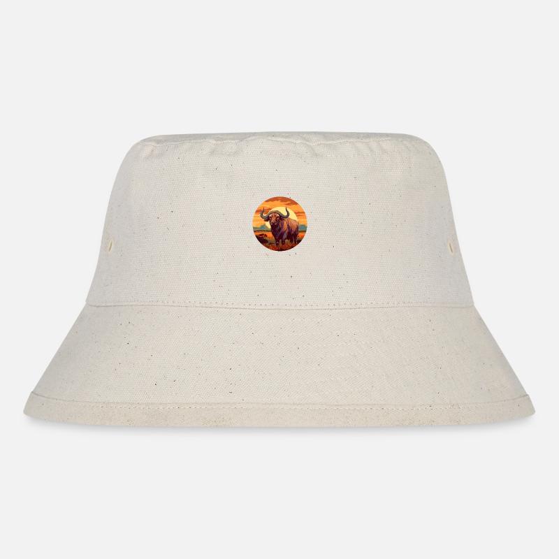 Afrikanischer Büffel - Stanley/Stella recycelter Bucket Hat - Naturweiß